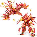2 in 1 Transforming Phoeni Mecha Robot Building Set，599 PCS Compatible with Lego Ninja Mech STEM Construction Toy for Kids Aged 6+（Phoenix & Mech）