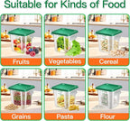 4 pcs 4qt Food Storage Containers with Lid, Square Clear Commercial Food Storage Containers with Handle and Scale for Food Storage in Home Kitchen & Dining (Green)