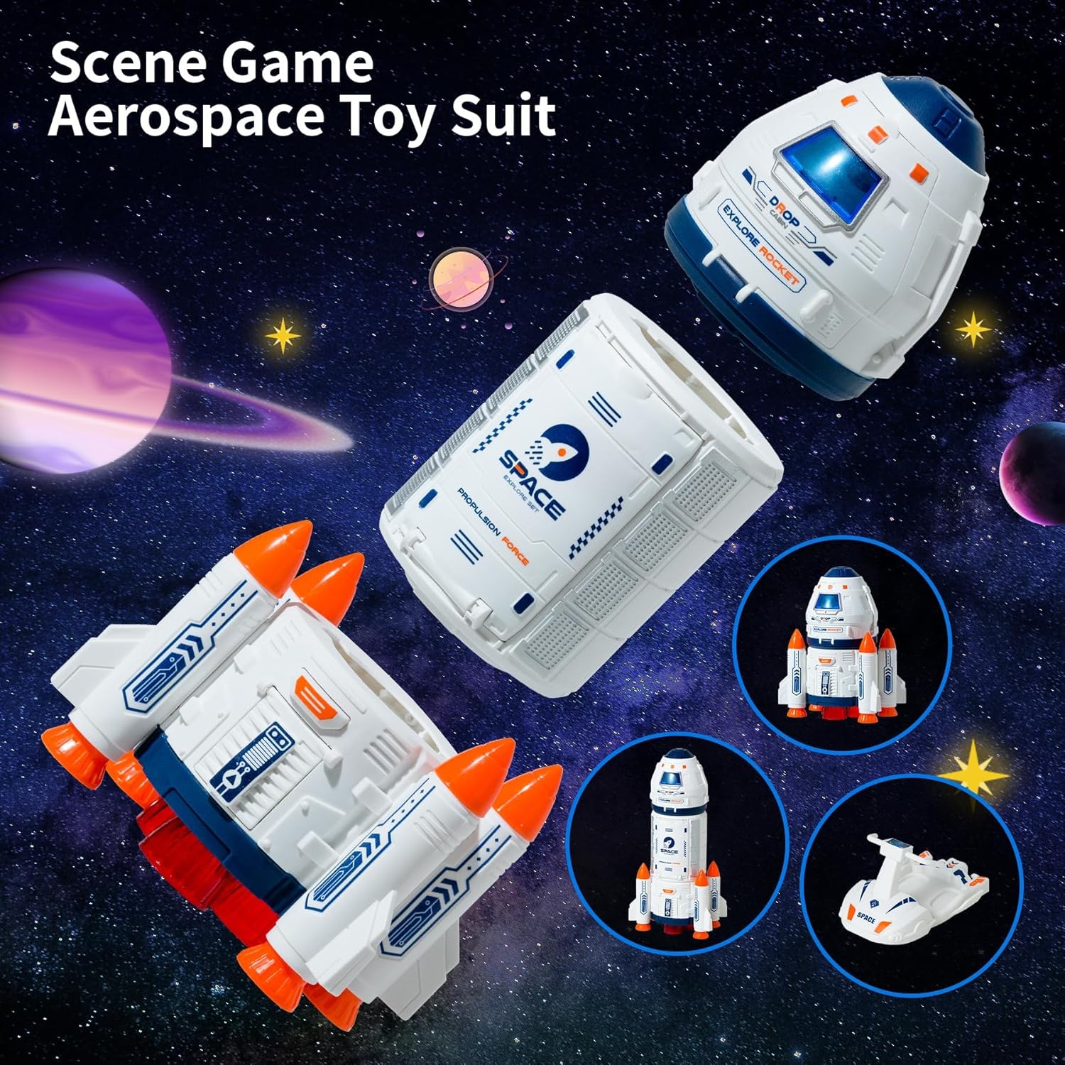 Concentration, Focus Rocket Toys, Rocket Ship ToyEducational, Concentration, Learning, Rocket FunSpace Gifts Toy, for Space Exploration, Knowledge - Toys 3-8