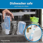 Dr. Brown's Natural Flow Anti-Colic Options+ Narrow Breast to Bottle Pump & Store Feeding Set with Slow Flow Nipples, Baby Travel Caps and 100% Silicone HappyPaci One-Piece Pacifier, Blue