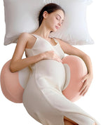 WYXunPlanet Pregnancy Pillow for Maternity Support - C-Shaped Belly & Back Pain Relief, Removable Washable Cover, Cooling Comfortable Wedge Pillow for Side Sleepers, Pregnancy Must Haves （Pink）