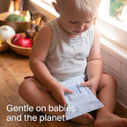 Coterie Baby Travel Size Wipes for Sensitive Skin, Plant-Based and Plastic-Free Fibers, 99% Water, Hypoallergenic, pH Balanced, Unscented, Clean and Gentle Baby Essentials, 16 Travel Packs, 288 Count