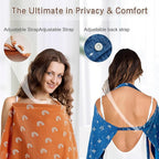 2 Pack Nursing Covers 100% Cotton Breastfeeding Cover Privacy Muslin Large Nursing Scarf Gift Set (Starry Rainbow Gradient)