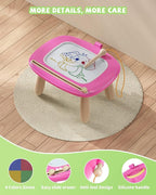 Magnetic Drawing Board, Doodle Board for Toddlers Toys Age 1-2, Magnetic Writing Board, Preschool Learning and Educational Toys for 1 2 3 Years Old Girl Boy Gift for Birthday, Christmas(Rose Red)