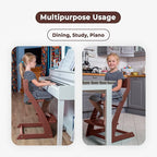 FORNEL Adjustable High Chair in Dark Walnut Finish | The Forever Chair That Grows from Toddler to Adult | Premium Solid Wood Construction