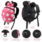 CZSYZCZS 4 in 1 Toddler Harness Leash + Baby Anti Lost Wrist Link, Cute Child Safety Harness Tether, Child Walking Harness Wristband Assistant Strap Belt for Baby Girls(Rose Red)