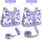 Accmor Toddler Harness Leash, Cute Butterfly Kids Leash + Anti Lost Wrist Link for Outdoor Travel, Mini Child Walking Harness Wristband Assistant Strap Belt for Baby Girls (Purple)