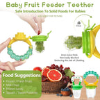 WAJIAYON Baby Fruit Feeder Pacifier - 12 Pack | 2 Infant Food Feeder Pacifier & 1 Babies Food Dispensing Spoon | Fresh Fruit Teethers for Babies | Silicone Feeder Baby,Infant Teething Feeders(Green)