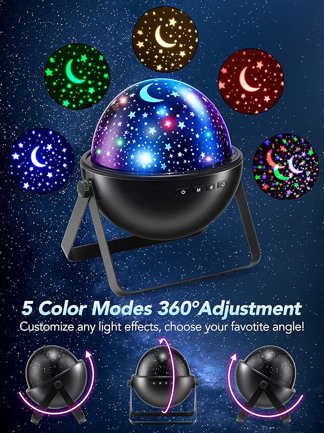 One Fire Star Projector Night Light for Kids Room, Bluetooth Speaker+Remote, 48 Lighting Cool Star Light Projector, Kids Room Decor, Christmas Gifts