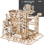 ROKR 3D Wooden Puzzles for Adults-Marble Run Model Building Kit-Wood Model Kit (LG503★Lift Coaster)