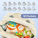 iniuniu Diaper Bag Backpack, 4 in 1 kit Large Unisex Baby Bags for Boys Girls, Waterproof Travel Back Pack with Diaper Pouch