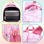 BLUEFAIRY Kids Backpack for Girls Elementary Primary Middle School Bags for Aged 8-10 for Teens Childs Bookbags Back to School Book Bags Gifts Mochilas para Niñas de 6 7 8 9 10 Años Tie-dye Pink