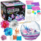 Original Stationery Unicorn Crystal Growing Kit - 6.3 in x 5.8 in Multicolor Terrarium - 18-Piece STEM Science & Craft Kit for Kids 7+ & Grow Crystals with Flower Charms & Magic Rocks