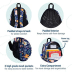 Wildkin 15-inch Kids Backpack – Durable, Padded, Adjustable for School & Travel - Wildflower Bloom