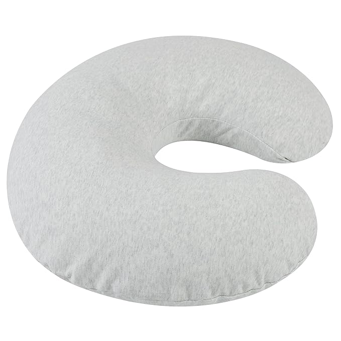 Onacosht 100% Organic Cotton Nursing Pillow Cover Soft Breathable Jersey Feeding Pillow Slipcover Fits Standard Infant Nursing Pillow or Positioner for Baby Boy and Girl, Grey Heather