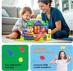 PicassoTiles Magnetic Tiles Slide & Swing Playground Building Block with 2 Character Action Figures Magnet Tile Construction Bricks Sensory Toys STEM Learning Educational Toy Kit Boy Girl Age 3+ PTQ30