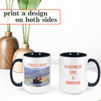 Personalized Coffee Mug, Custom Photo Text 15 Oz Ceramic Mug, Customized Picture Name Tea Cup, Unique Gift Idea, Taza Cafe Personalizadas Fotos, Cute Custom Gifts Mom Women Men, Father's Day, Black