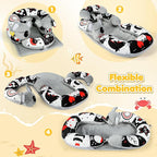 URMYWO Tummy Time Mat - 4 in 1 Cozy Tummy Time & Seated Support Pillow, Tummy Time Pillow for Newborn 0-12 Months, Infant Baby Sit Me Up Floor Seat Early Sensory Development Gifts Tummy Time Play Toys