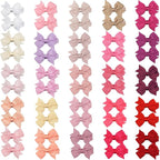 CÉLLOT 50PCS 2inch Baby Hair Clips - Fully Lined Tiny Baby Hair Bows Alligator Clips for Girls Infants Toddlers 25 Colors in Pairs