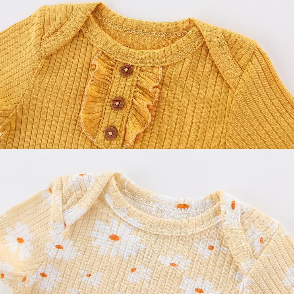 Newborn Baby Short Sleeve Bodysuit Cotton One-Piece Baby Clothes 5-Pack, 0-12 Months