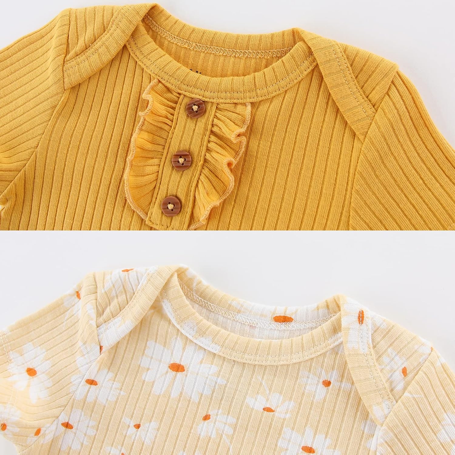 Newborn Baby Short Sleeve Bodysuit Cotton One-Piece Baby Clothes 5-Pack, 0-12 Months