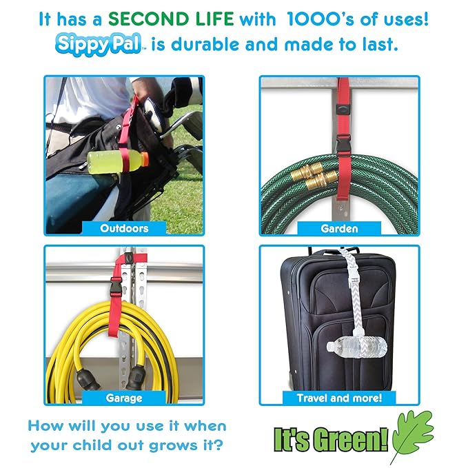 PBnJ Baby SippyPal Sippy Cup Holder Strap Leash Tether (Green Camo 2-Pack)