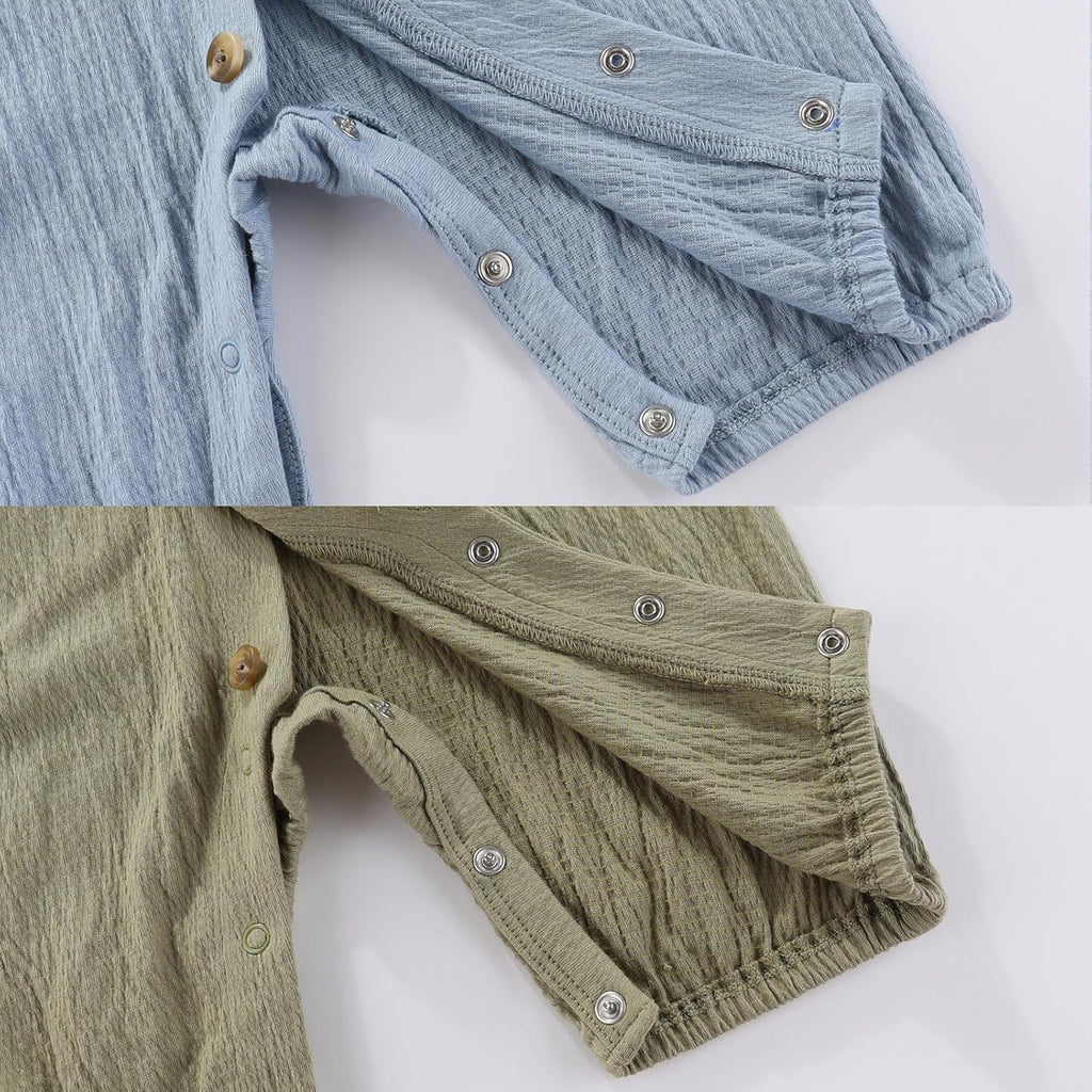 Baby Girl Romper Button Jumpsuit Summer Infant Boy Clothes for 0-24 Months