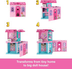 Barbie Chelsea Toy Dollhouse with 15+ Accessories, Pop-Up House Expands to 17+ x 13+ inches with 5 Play Areas & Slide, Includes Small Doll & Pet Dog