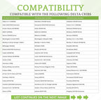 Full-Size Conversion Kit Bed Rails Compatible with Delta Children Convertible Cribs - Solid Wood Rail #0050 - Toddler & Adult Bed Rail for Full-Size Beds - Baby Furniture (Unfinished)