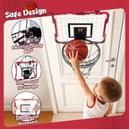LovesTown Indoor Mini Basketball Hoop for Kids, Basketball Hoops Over The Door with LED Lighting, Mini Hoop with 4 Balls Electronic Scoreboard Toys, Sports Toys Gifts for Boys Girls