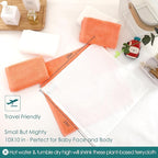 Baby Washcloths 12 Pack, 10x10 inch Small Wash Cloths for Face and Body, Super Soft & Gentle Orange Face Towels on Sensitive Skin, Baby Registry Bath Shower Gifts for Newborn Kid Toddler Children