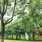 Rainbow Craft Ninja Warrior Obstacle Course for Kids - 50ft Slackline, 12 Removable Buckle Loops, 12 Ninja Attachments, Outdoor Training Equipment