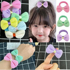 54PCS Girls Hair Ties Bows and Flowers Ponytail Elastic Bands,No Damage Elastic Ponytail Holders Hair,Hair Bows No Slip Durable Fabric ponytail fixator Multicolor