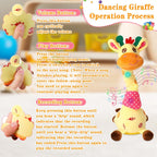 Dancing Talking Giraffe Toy, Stuffed Animal Baby Toy Repeating What You Say, Glowing Musical Giraffe with 10 Children's Songs Gifts for Toddlers 1-3 Years Old