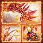 2 in 1 Transforming Phoeni Mecha Robot Building Set，599 PCS Compatible with Lego Ninja Mech STEM Construction Toy for Kids Aged 6+（Phoenix & Mech）