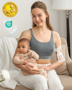 Momcozy Hands Free Pumping Bra, Adjustable Breast-Pumps Holding and Nursing Bra, Pumping & Nursing Bra in One
