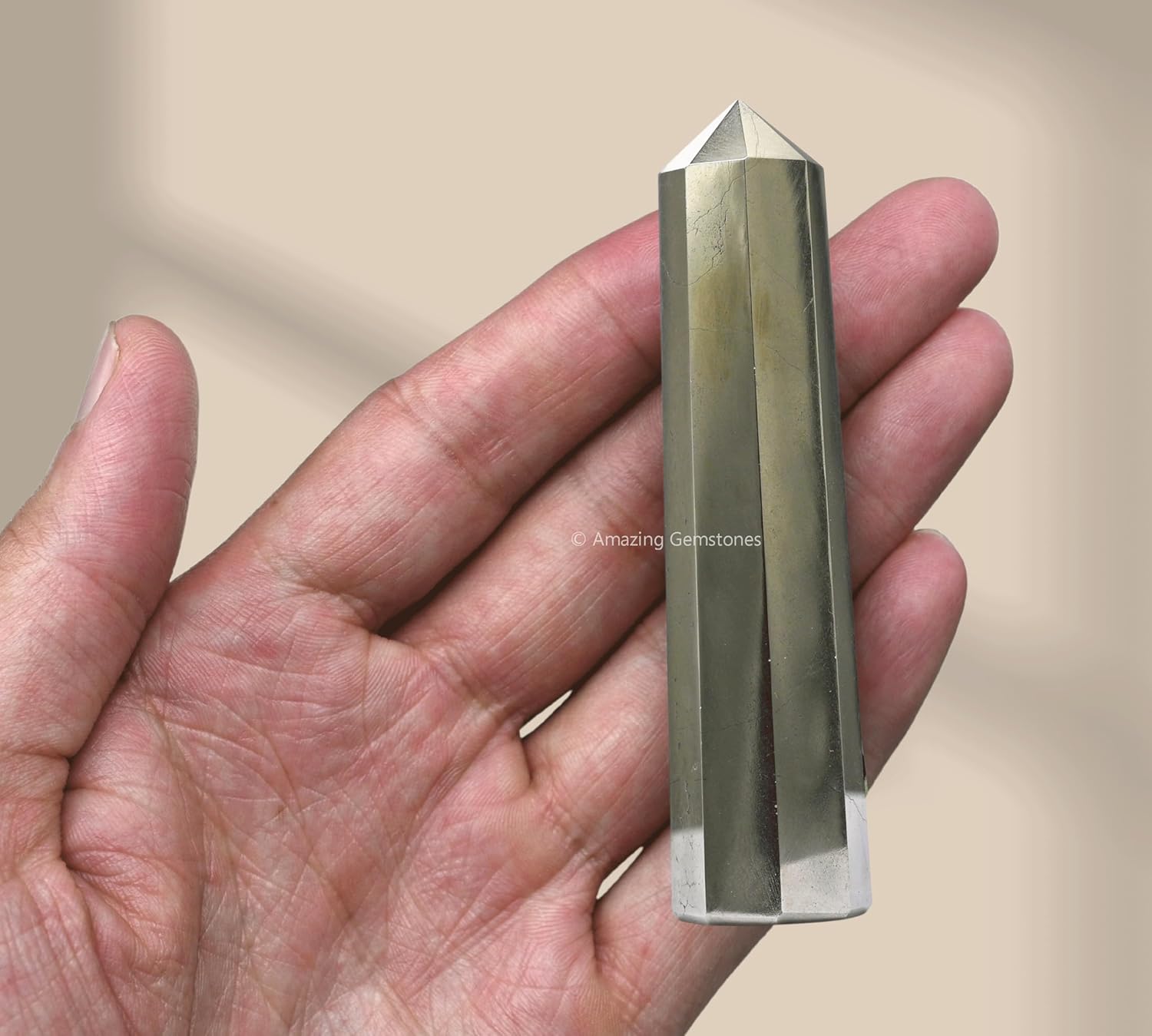 Amazing Gemstone Pyrite Crystal Towers - Natural Healing Crystal Point Obelisk for Reiki Healing and Crystal Grid (3 Inch)