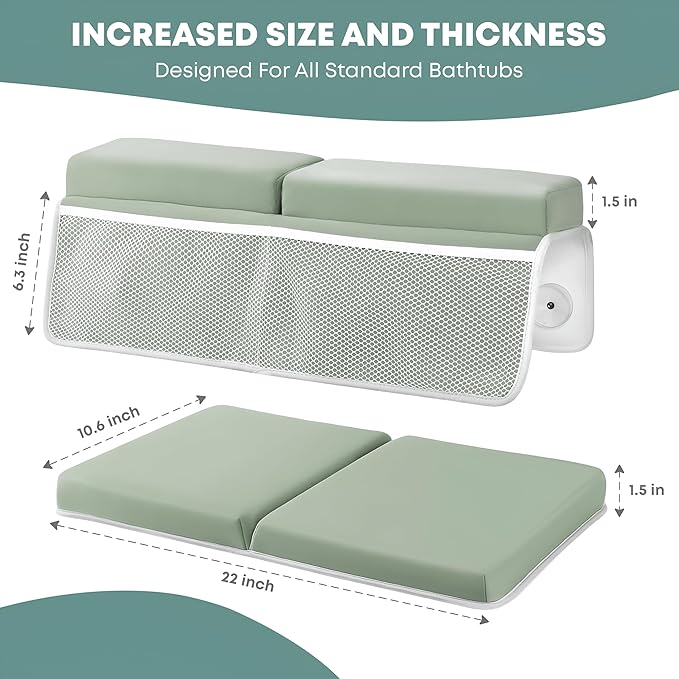 Comfortable Baby Bath Kneeler & Elbow Rest Pad Set – Extra Thick Foam Cushion with Toy Organizer – Non-Slip, Quick Dry Support for Infant & Toddler Bath Time