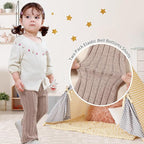 Neutocd Baby Girl Flare Pants Toddler Bell Bottoms Leggings Infant Stretchy Soft Trousers Solid Elastic Waist Pants