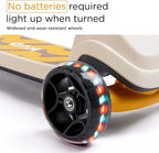 KUB Toddler Scooter for Kids Ages 2+, 3 Wheel Kick Scooter with LED Light-Up Wheels, Adjustable Height Handlebar, Lean-to-Steer, Anti-Slip Deck, Easy-Fold Design, Gift for Boys and Girls