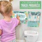 Hadley Designs Potty Training Chart for Toddlers Boys -10 Sticker Potty Chart for Toddlers Girls, 8.5x11" Potty Training Sticker Charts for Toilet Success, Safari Toddler Reward Chart for Kids