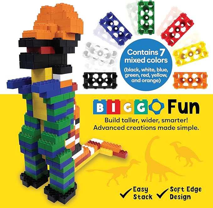 Large Building Blocks for Kids Ages 3-8 – 336 Piece Mega Set – Indoor & Outdoor STEM Toy for Boys & Girls