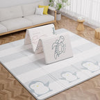 59x59 Baby Play Mat, Foldable Baby Mat for Floor Tummy Time and Crawling Mat, Waterproof & Anti-Slip Reversible Portable Play Mat for Toddler Infant