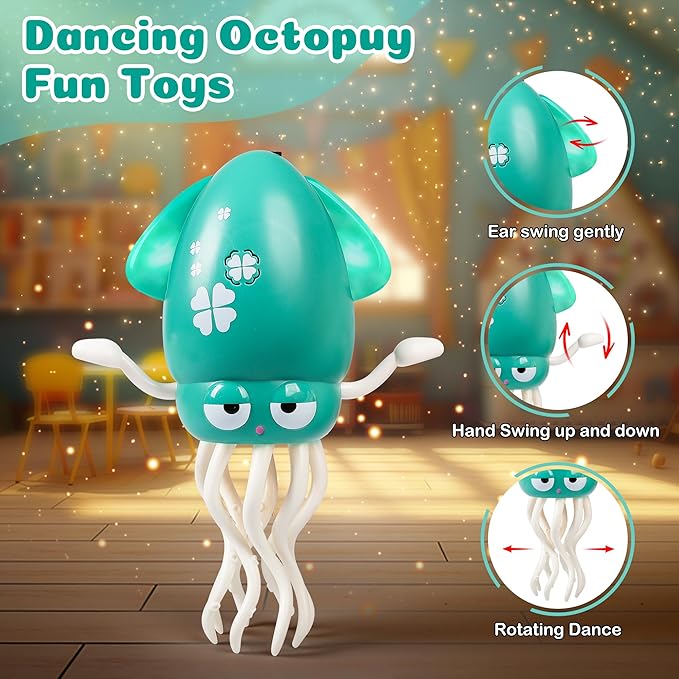 Magic Dancing Octopus Toys, Musical LED Toy, 3 Colors Available (Green)