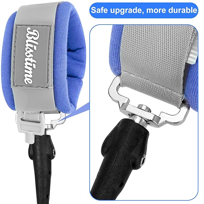 Blisstime Toddler Leash, 2 Pack Kid Leash Anti Lost Wrist Link with Key Lock Baby Leash Harness for Toddler (Blue+Pink)