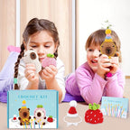 Crochet Kit for Beginners-2PCS Animals Brown and Beige Capybara Crochet Kit with Step-by-Step Video Tutorials, Stuffed Animal Knitting Kit for Adult Kids, Capybara Party Crocheting Kit for Birthday