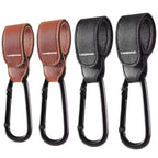 （4-Pack） Baby Stroller Hooks Clip or Hanging Diaper Bag Universal Hooks Accessories for Stroller and Car or Shopping Cart (Black and Brown)