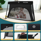 Pamo Babe Travel Crib Lightweight Baby Playard with Mattress Compact Play Yard with Detachable Legs