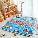Baby Play Mat, 50x50 Playpen Mat with Super Soft Touch, Activity Mat with Upgraded Anti-Slip Bottom, Machine Washable Crawling Mat for Floor & Picnic (Vehicles)