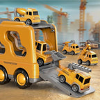 7 in 1 Construction Trucks Cars for Toddlers 3-5, Boy Toddler Car Truck Toys with Light Sound, Birthday Gifts for 3 4 5 6 Year Old Boy